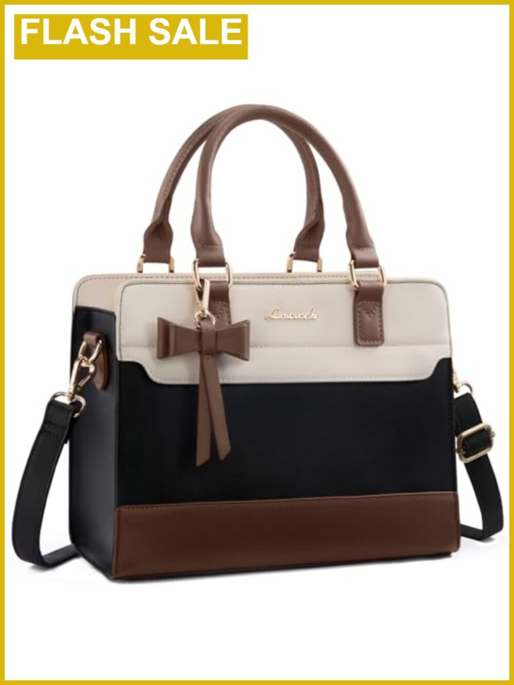 Vintage Bow Leather Satchel Purse Women Tote Crossbody Shoulder Bag Zipper